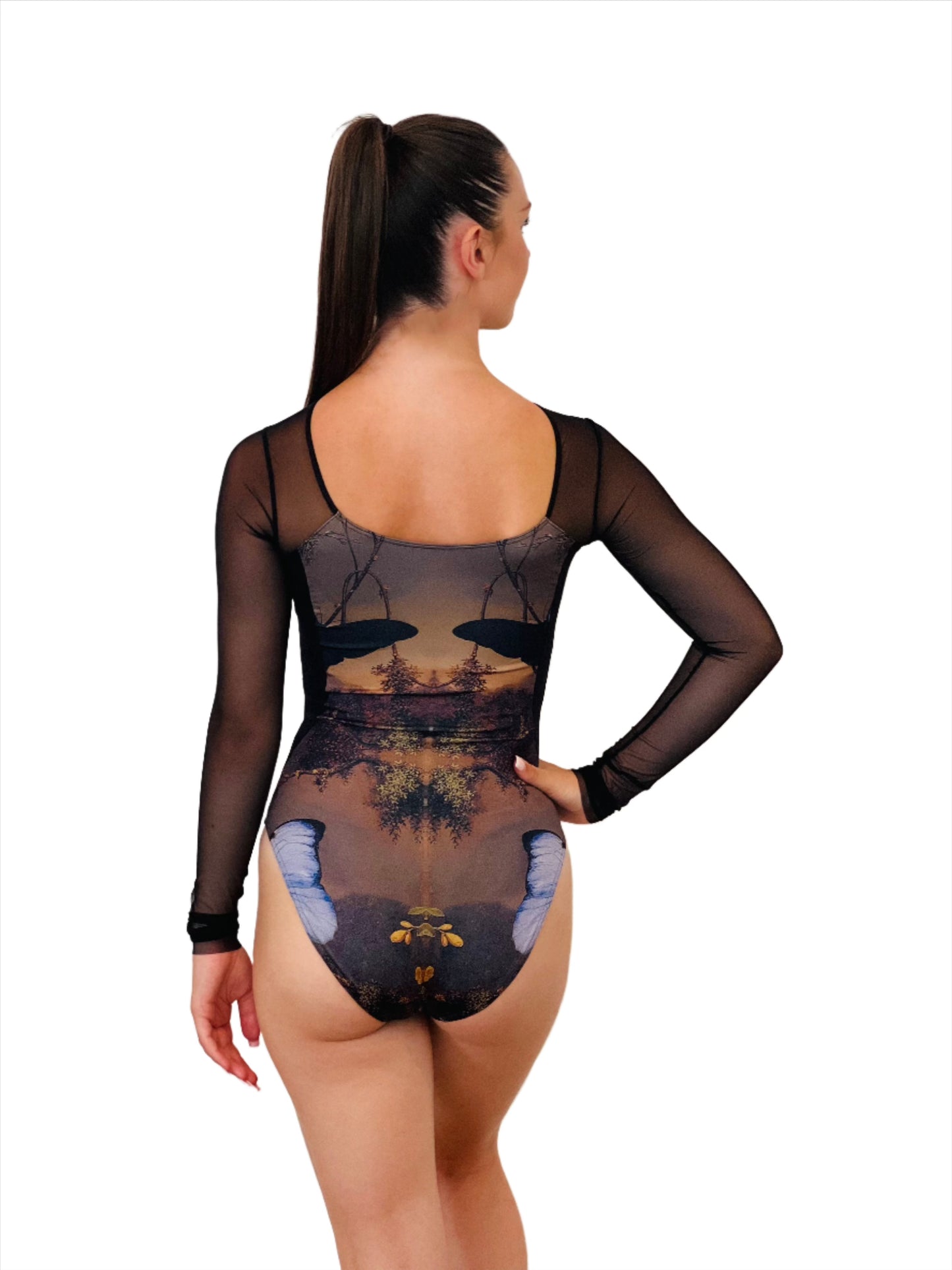 THE COLLECTIVE DANCEWEAR Maldire Marchesa Long Sleeve Leotard - Morpho#mLeotardTHE COLLECTIVE DANCEWEAR