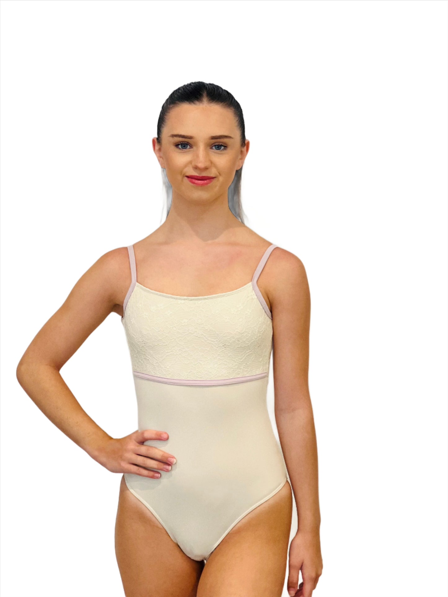 Lace Top Camisole Leotard - Cream THE COLLECTIVE DANCEWEAR Lace Top Camisole Leotard - Cream#mLeotardTHE COLLECTIVE DANCEWEAR