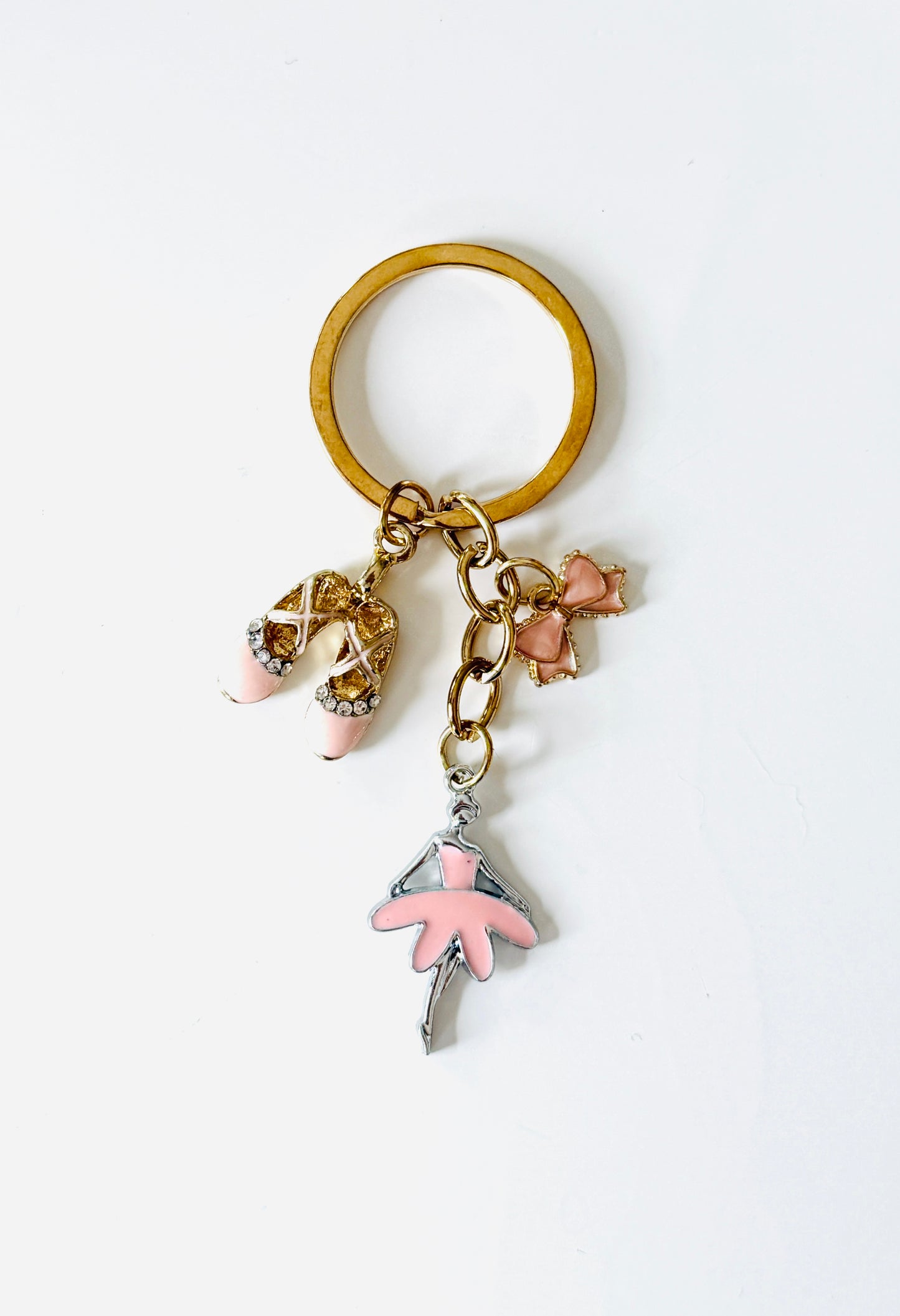 Ballerina Key Ring with Pointe Shoes and A Bow