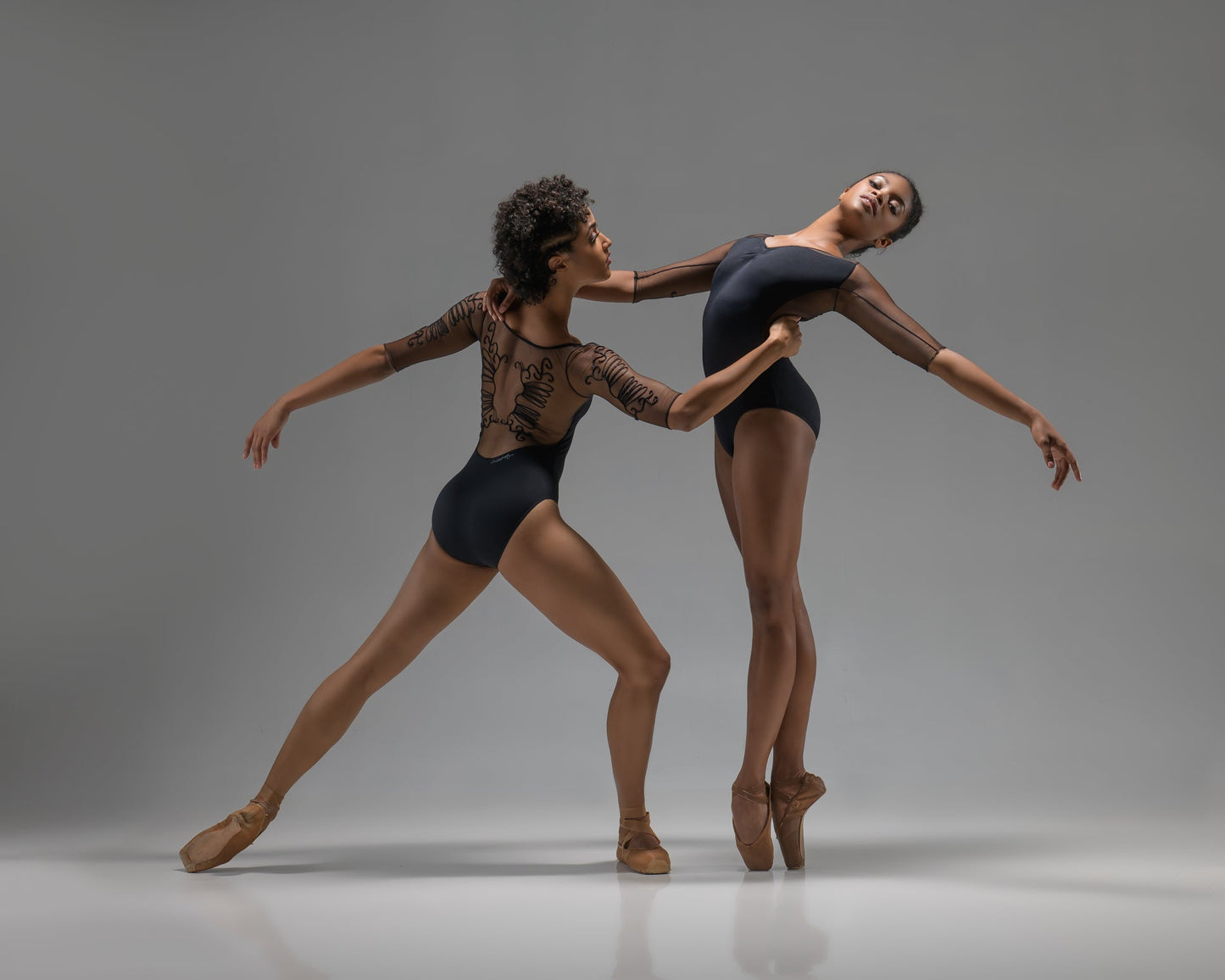 Ballet Rosa Ember - Embroidered Back 3/4 length Sleeve Leotard- Black#mLeotardTHE COLLECTIVE DANCEWEAR