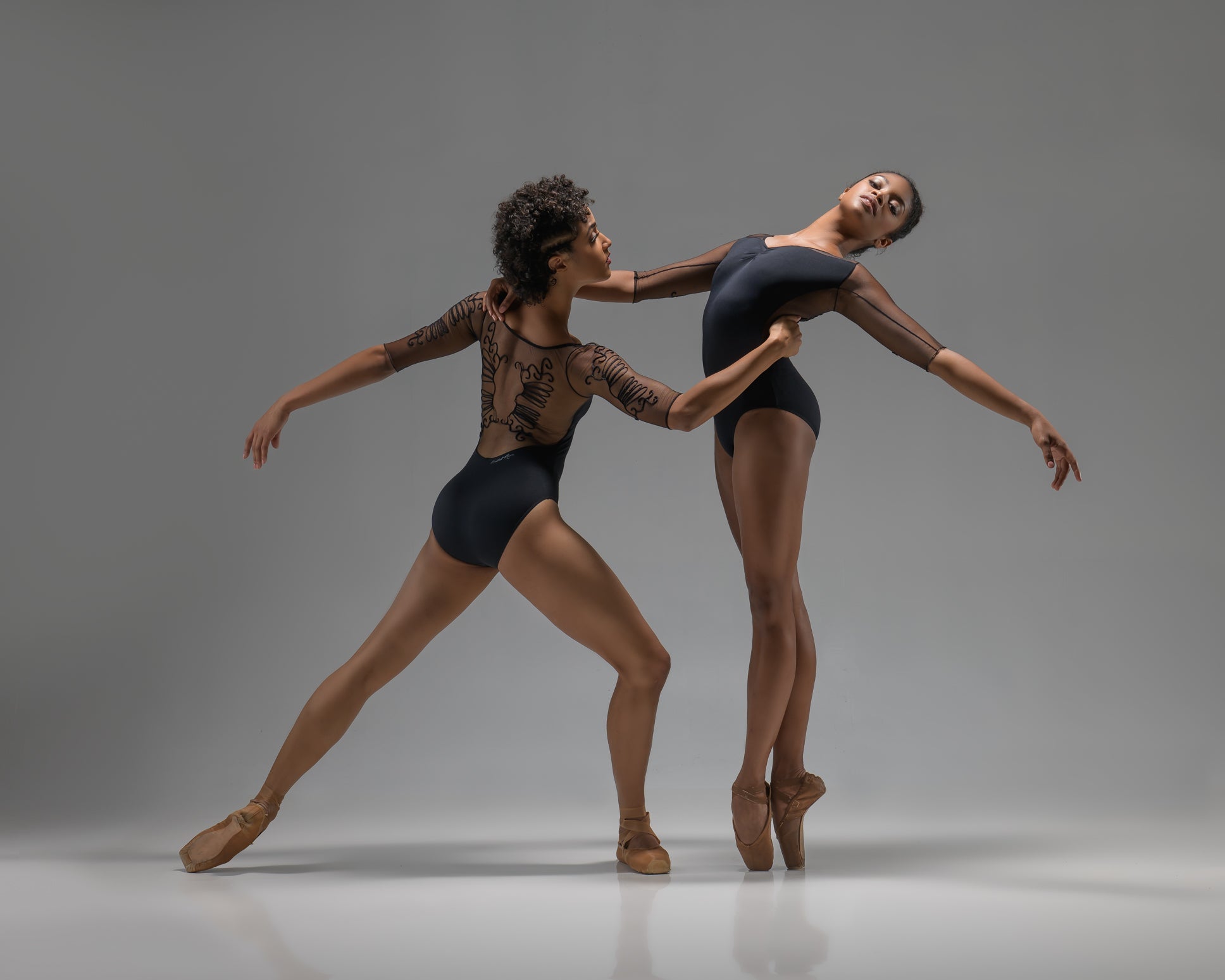 Ballet Rosa Ember - Embroidered Back 3/4 length Sleeve Leotard- Black#mLeotardTHE COLLECTIVE DANCEWEAR