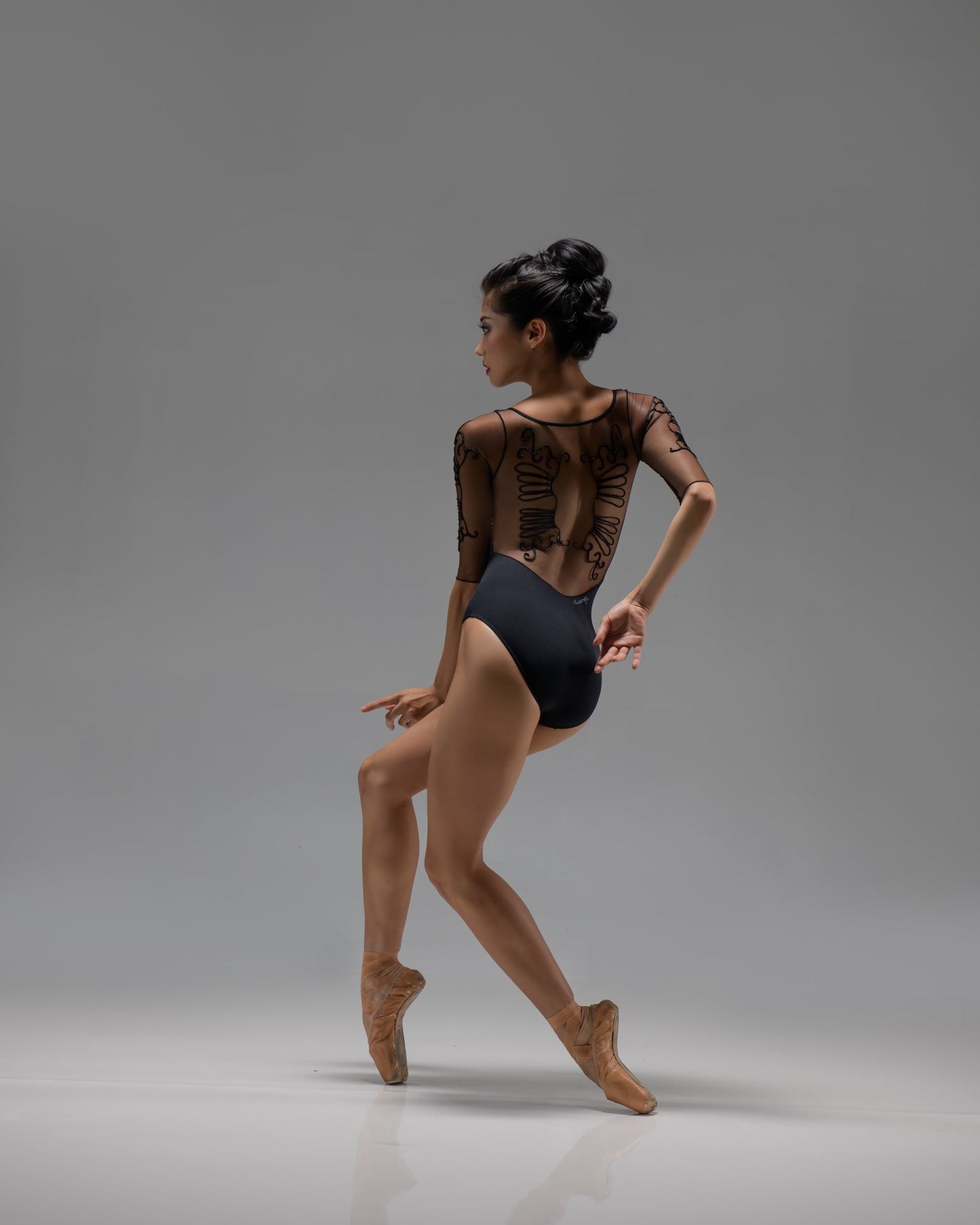 Ballet Rosa Ember - Embroidered Back 3/4 length Sleeve Leotard- Black#mLeotardTHE COLLECTIVE DANCEWEAR