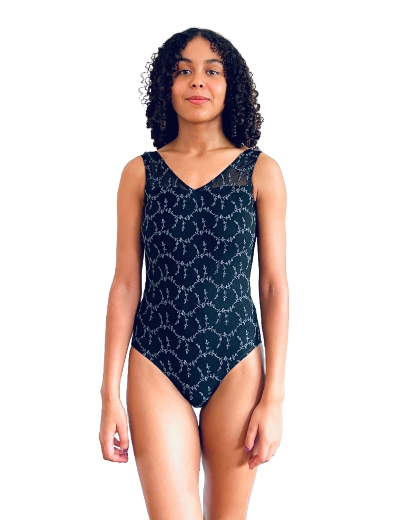 THE COLLECTIVE DANCEWEARBallet Rosa Risette Leotard- Black/Grey#mLeotardTHE COLLECTIVE DANCEWEAR