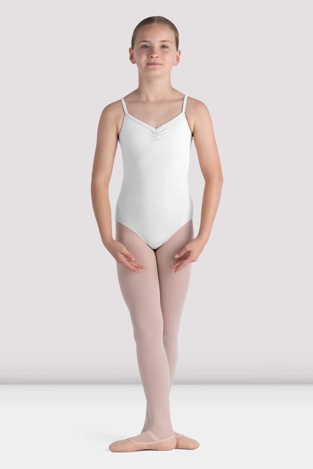 Bloch Girls Ari Camisole Leotard - White - THE COLLECTIVE DANCEWEARBloch Girls Ari Camisole Leotard - WhitemLeotardTHE COLLECTIVE DANCEWEAR