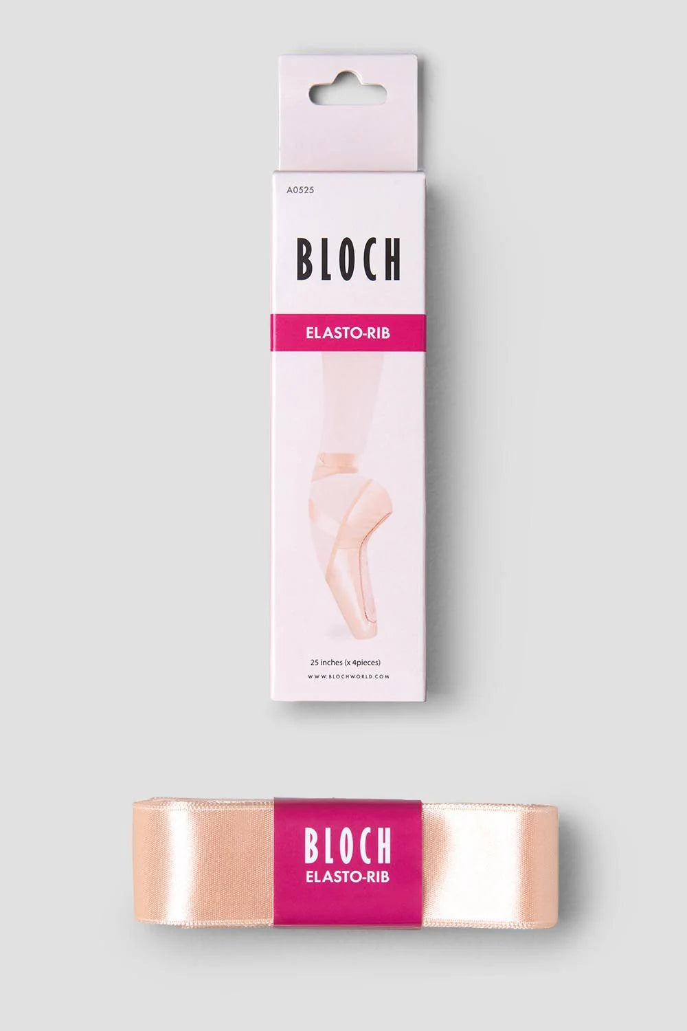 Bloch Elastorib Stretch Pointe Shoe Ribbon - Pink