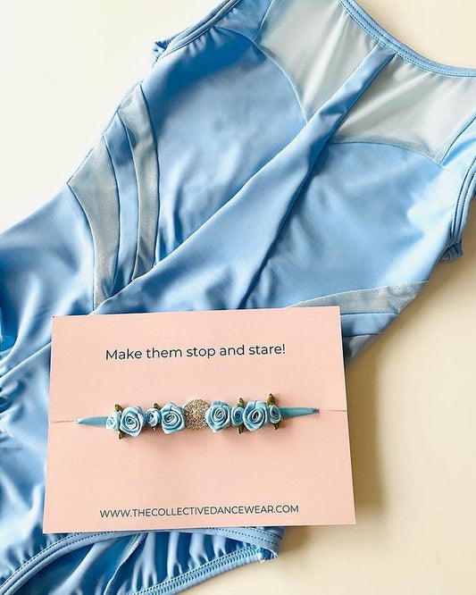 Bun Wrap - Blue Rose Diamante - THE COLLECTIVE DANCEWEARBun Wrap - Blue Rose Diamante#mBun wrapTHE COLLECTIVE DANCEWEAR
