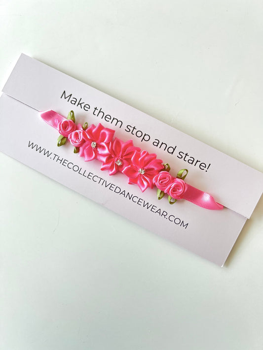 Bun Wrap - Candy Pink Roses - THE COLLECTIVE DANCEWEARBun Wrap - Candy Pink Roses#mBun wrapTHE COLLECTIVE DANCEWEAR