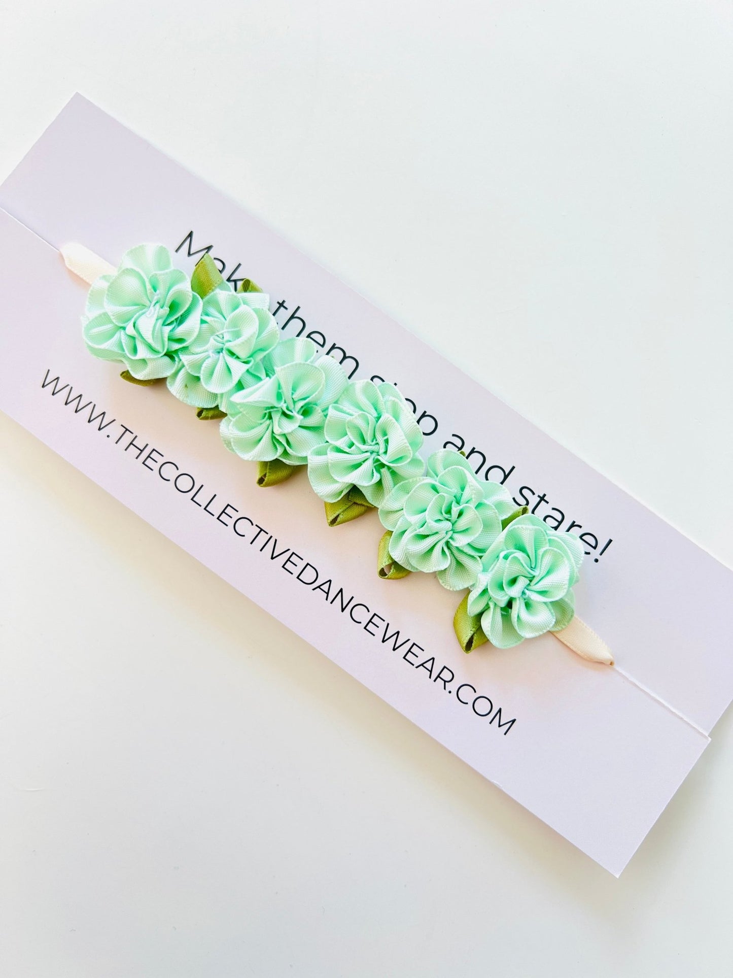 Bun Wrap - Mint Peonies - THE COLLECTIVE DANCEWEARBun Wrap - Mint PeoniesmBun wrapTHE COLLECTIVE DANCEWEAR