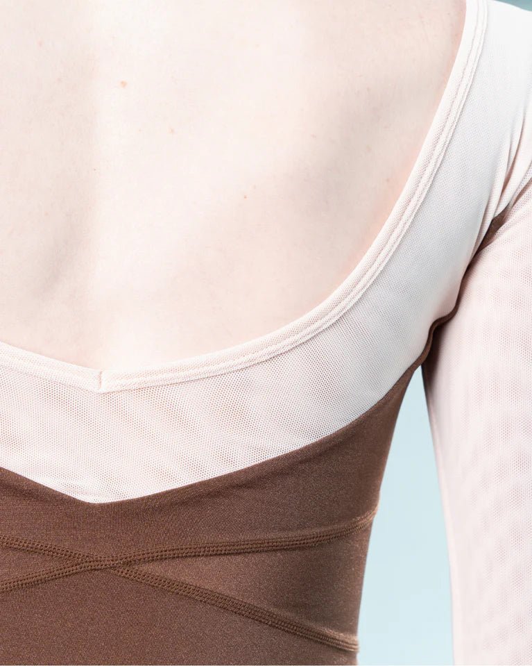 Claudia Dean Elle Long Sleeve Leotard - Latte Gloss - THE COLLECTIVE DANCEWEARClaudia Dean Elle Long Sleeve Leotard - Latte GlossmLeotardTHE COLLECTIVE DANCEWEAR