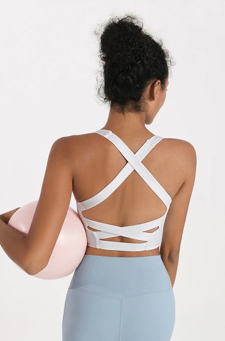 Cross Back Dance Top - White - THE COLLECTIVE DANCEWEARCross Back Dance Top - White#mSports TopTHE COLLECTIVE DANCEWEAR