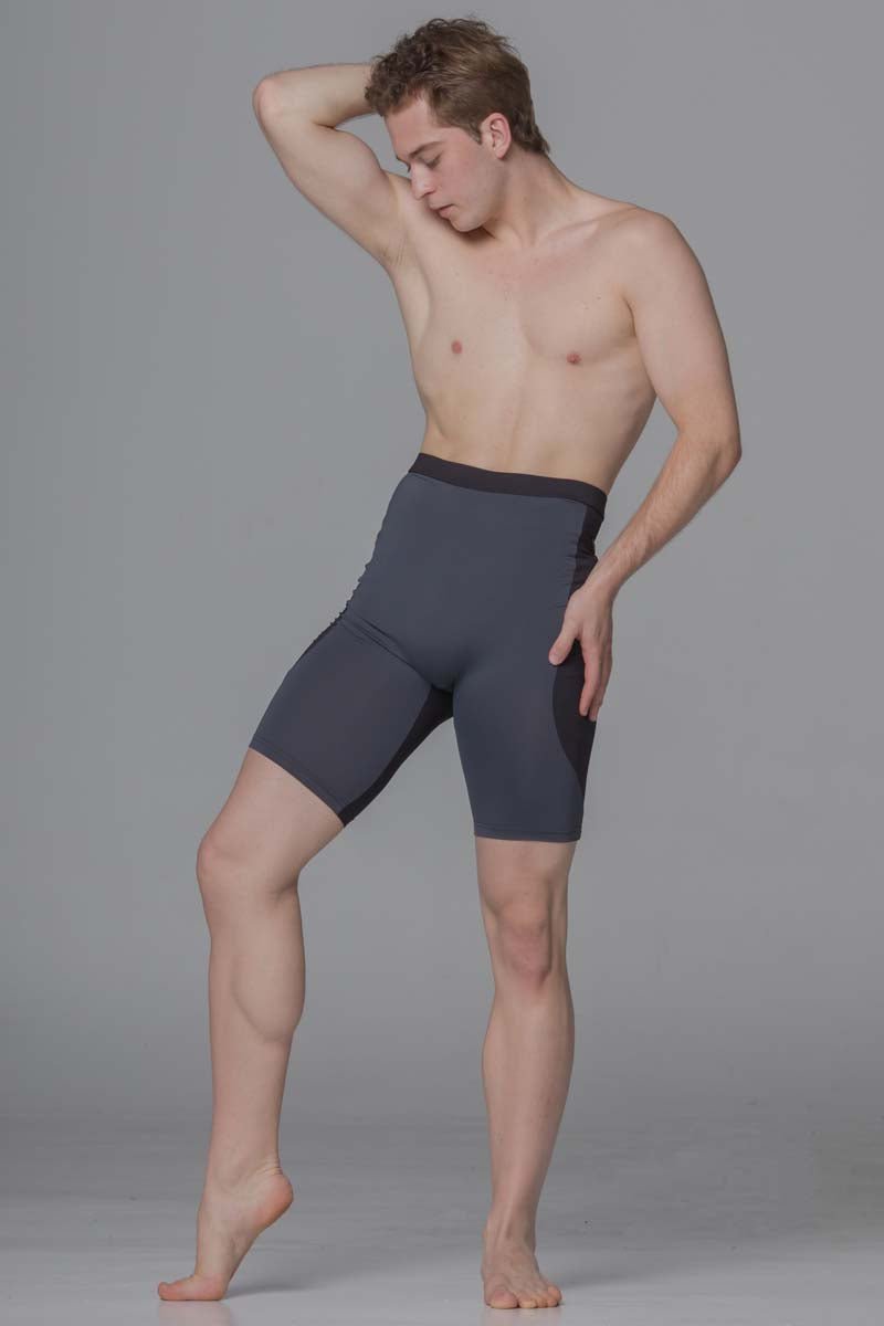 Diverso Men's Double Knee Shorts - Black & Grey - THE COLLECTIVE DANCEWEARDiverso Men's Double Knee Shorts - Black & GreymSports LeggingsTHE COLLECTIVE DANCEWEAR