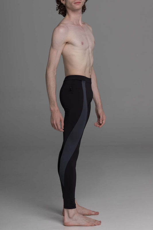 Diverso Men's The En Dehors Tights - Black & Grey - THE COLLECTIVE DANCEWEARDiverso Men's The En Dehors Tights - Black & GreymSports LeggingsTHE COLLECTIVE DANCEWEAR