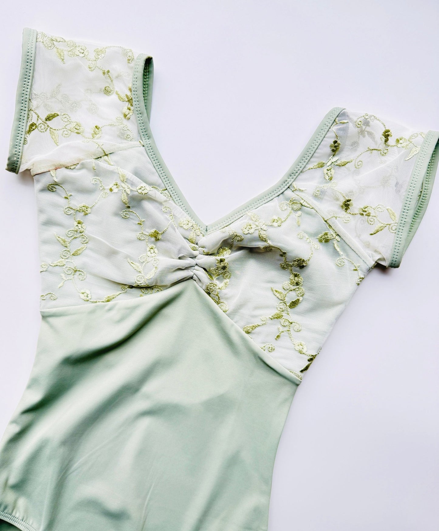 Embroidered Cap Sleeve Leotard - Sage - THE COLLECTIVE DANCEWEAREmbroidered Cap Sleeve Leotard - SagemLeotardTHE COLLECTIVE DANCEWEAR