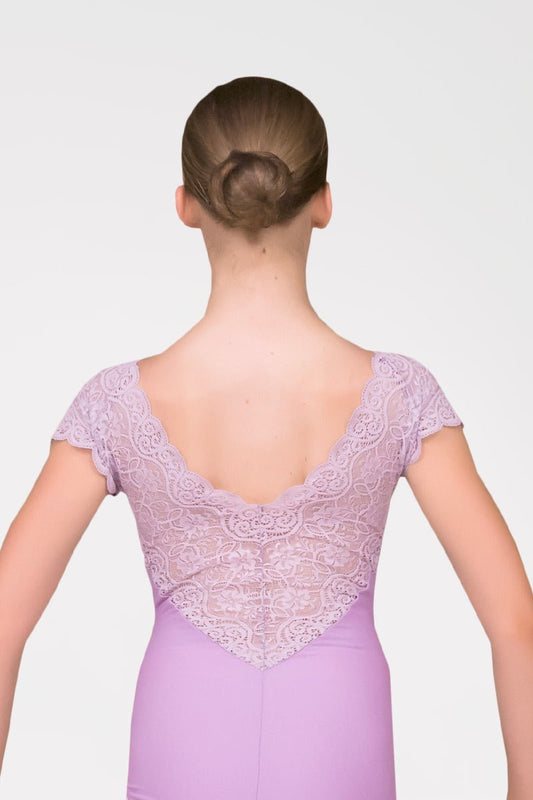 Harmony Cap Sleeve Leotard With Lace Back - Lilac - Collective DancewearHarmony Cap Sleeve Leotard With Lace Back - Lilac#mLeotardCollective Dancewear