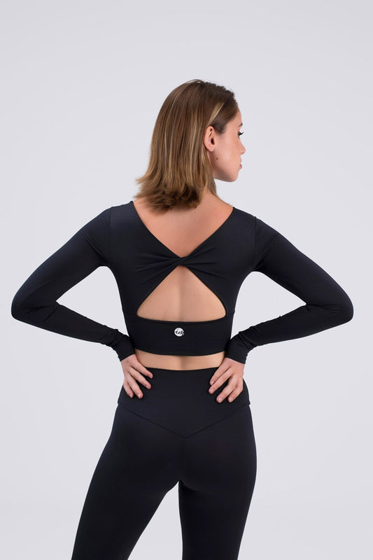 Intermezzo Grayson Long Sleeve Crop Top - Black - THE COLLECTIVE DANCEWEARIntermezzo Grayson Long Sleeve Crop Top - BlackmSports TopTHE COLLECTIVE DANCEWEAR