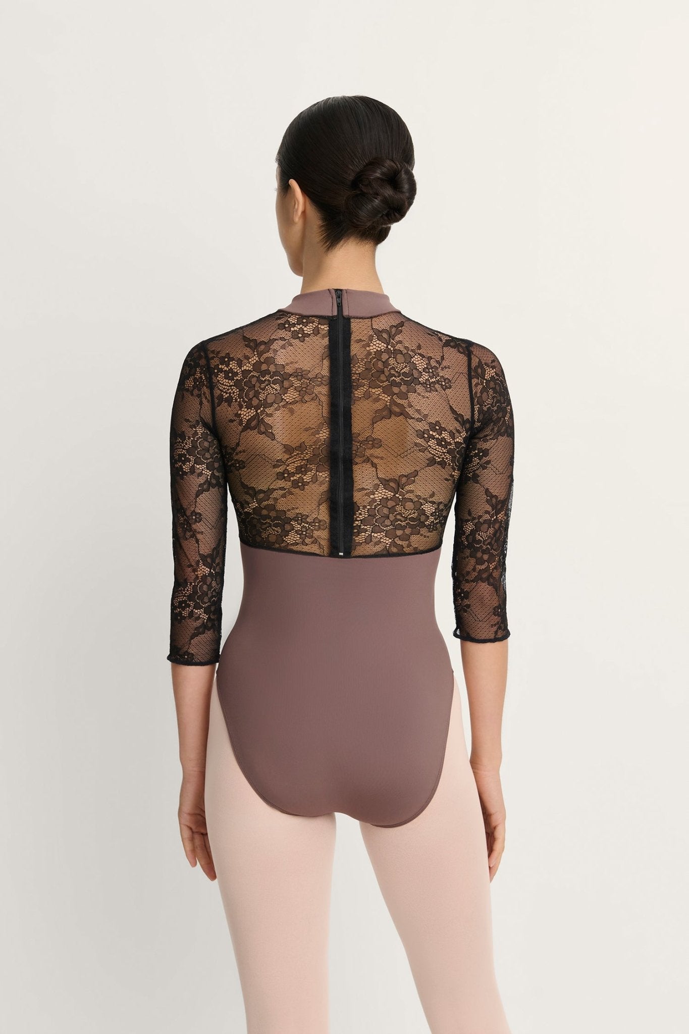 Intermezzo Hope 3/4 Length Sleeve Lace Leotard - Mink - THE COLLECTIVE DANCEWEARIntermezzo Hope 3/4 Length Sleeve Lace Leotard - MinkmLeotardTHE COLLECTIVE DANCEWEAR