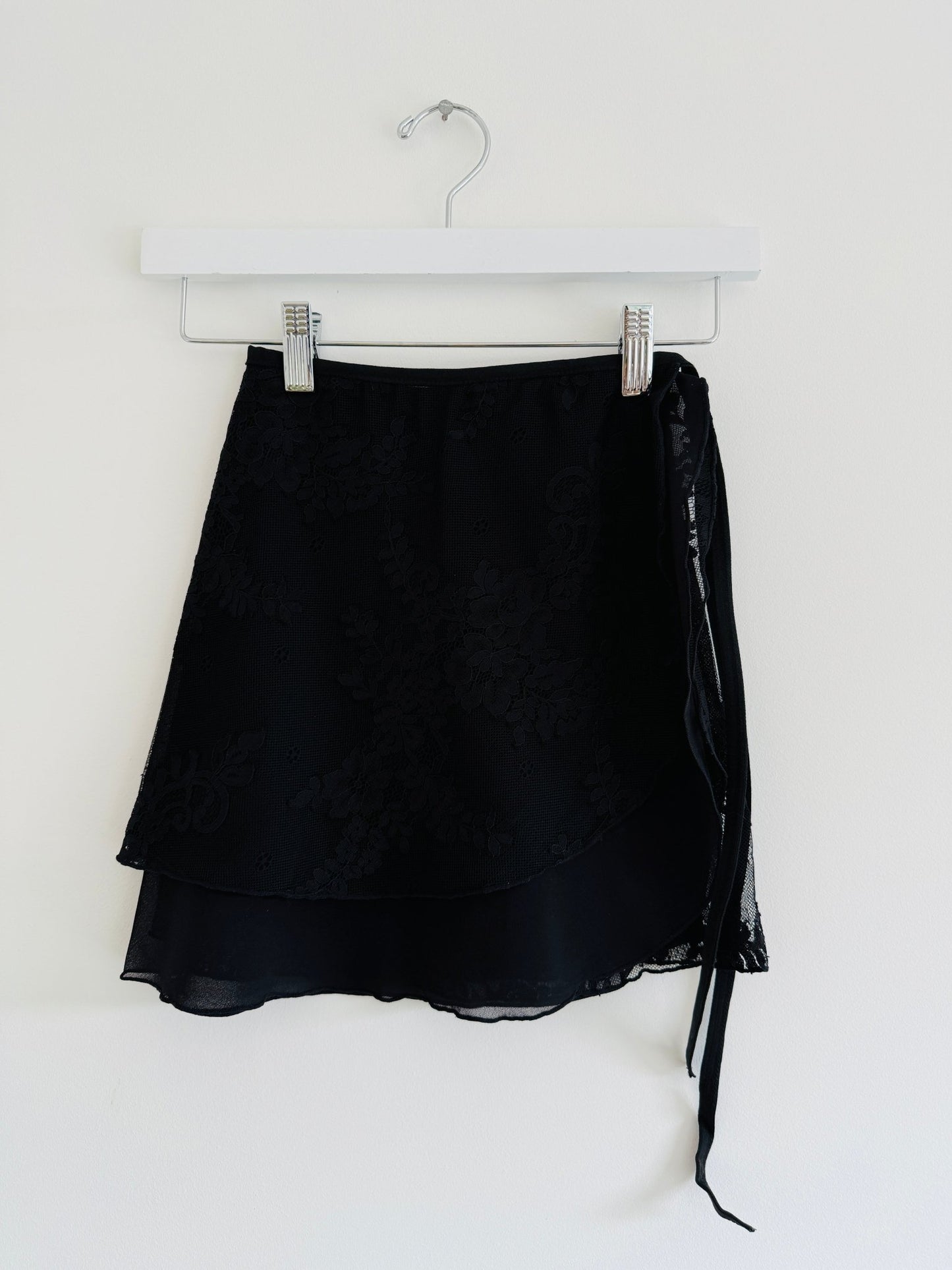 Lace Short Wrap Skirt - Black - THE COLLECTIVE DANCEWEARLace Short Wrap Skirt - BlackmSKIRTTHE COLLECTIVE DANCEWEAR
