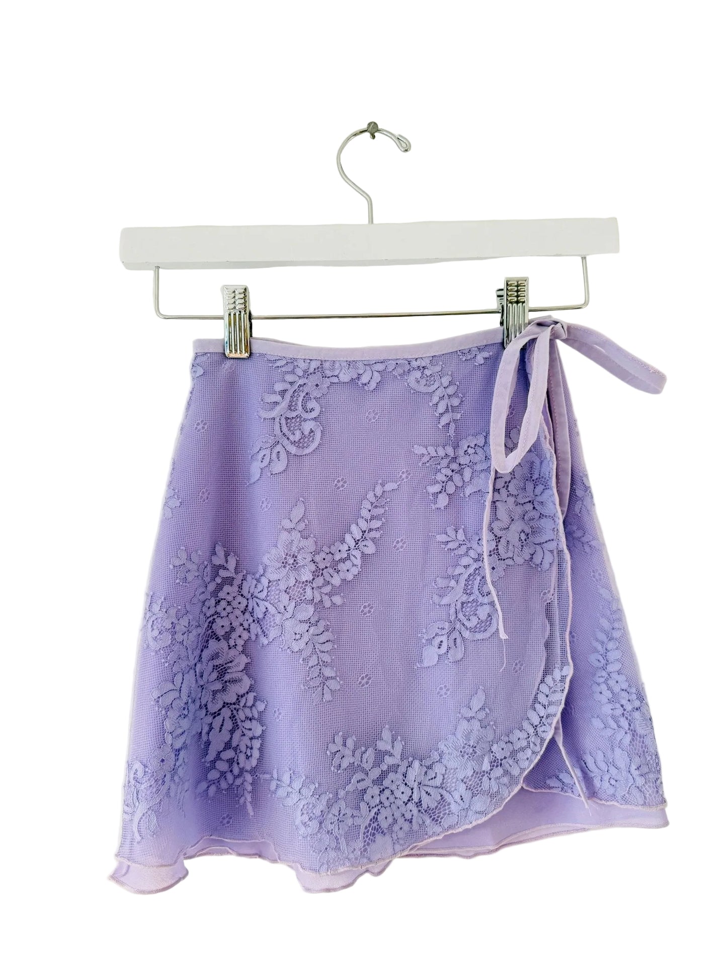 Lace Short Wrap Skirt - Lilac - THE COLLECTIVE DANCEWEARLace Short Wrap Skirt - LilacmSKIRTTHE COLLECTIVE DANCEWEAR