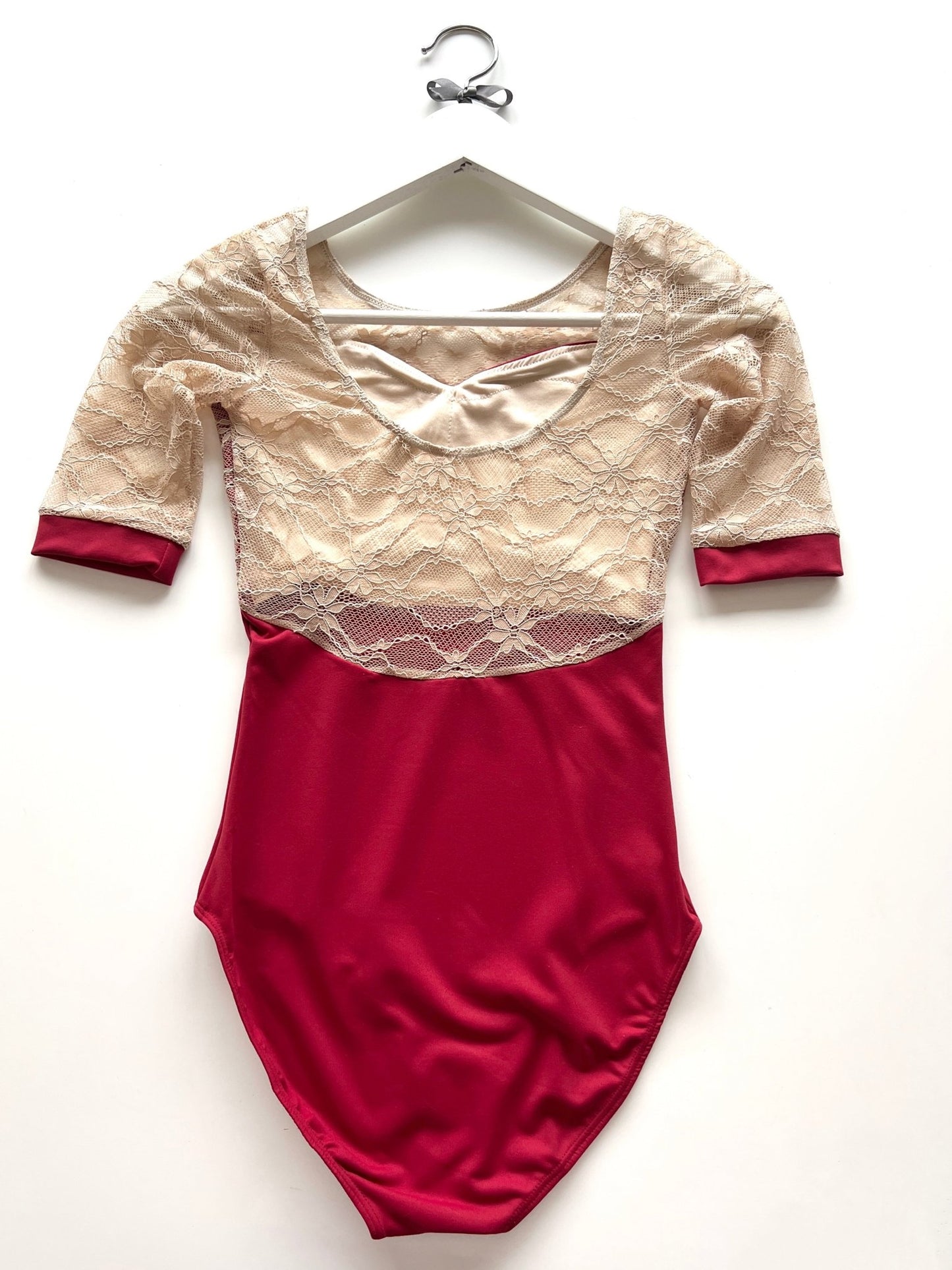 THE COLLECTIVE DANCEWEAR Lace Sleeve Leotard - Red#mLeotardTHE COLLECTIVE DANCEWEAR