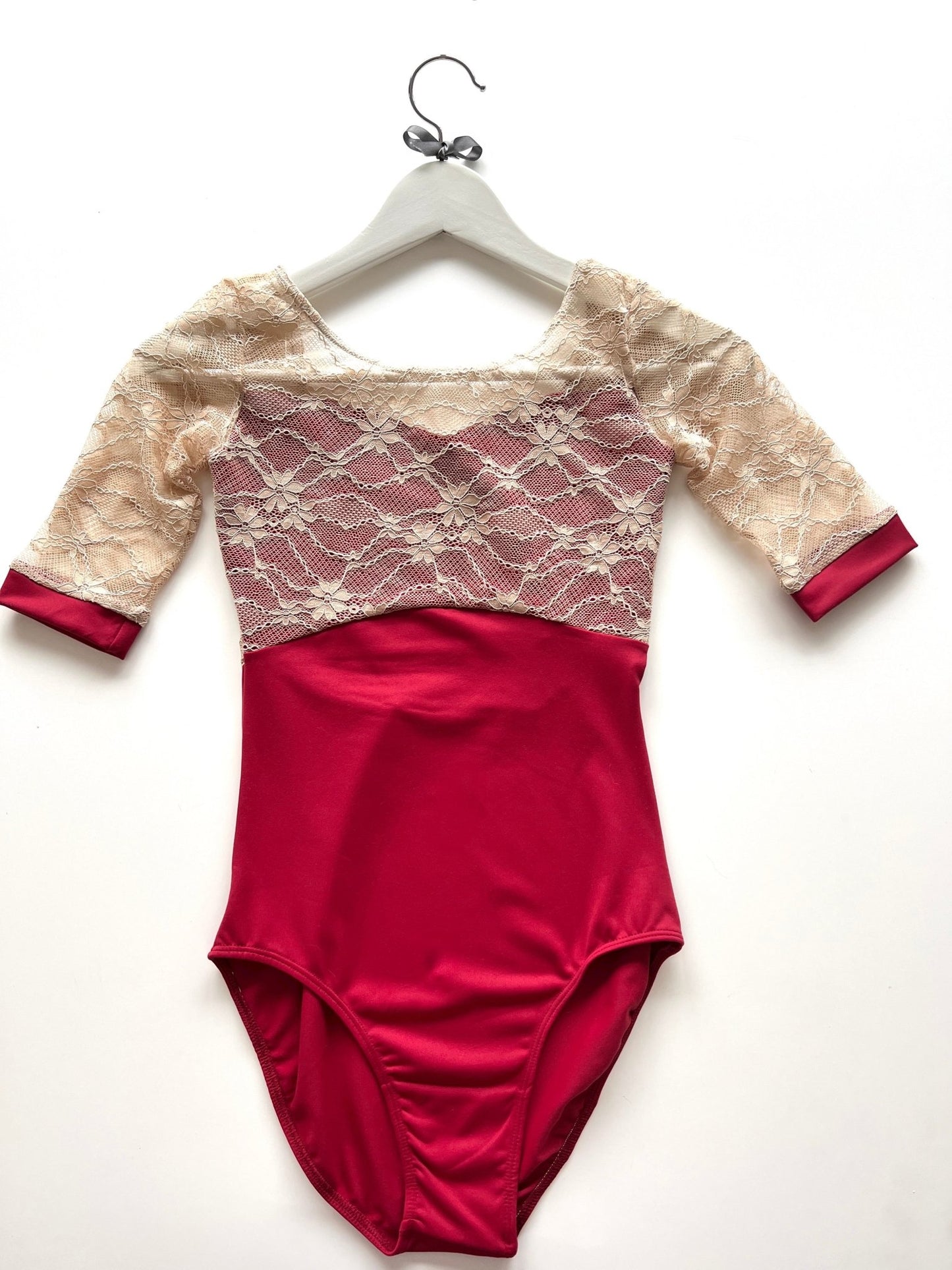 Lace Sleeve Leotard - Red - THE COLLECTIVE DANCEWEARLace Sleeve Leotard - Red#mLeotardTHE COLLECTIVE DANCEWEAR