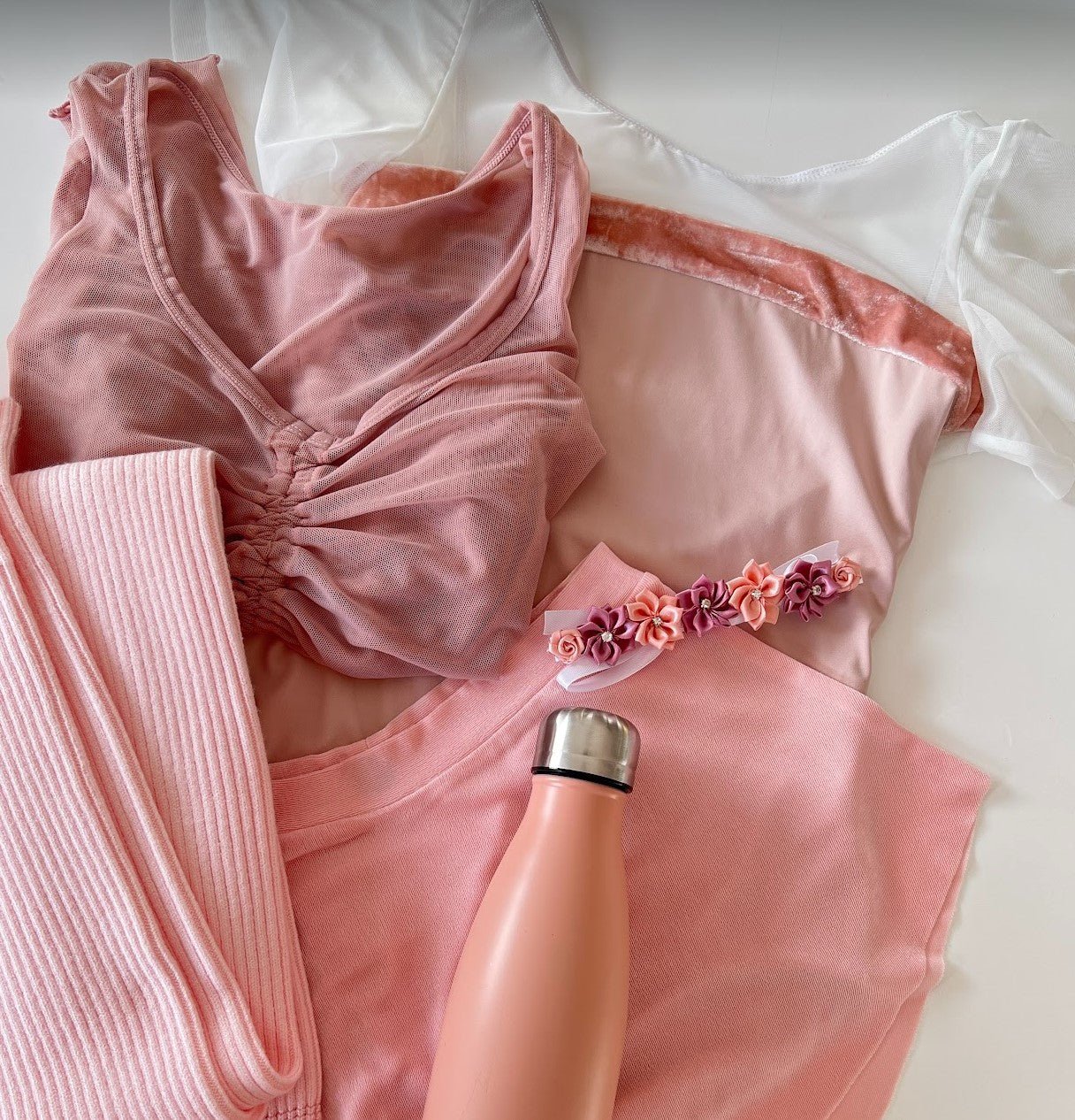 Lyrical Gathered Mesh Top Long Sleeve PinkLyrical Gathered Mesh Top Long Sleeve - Dusky Pink#mWARMUPSTHE COLLECTIVE DANCEWEAR