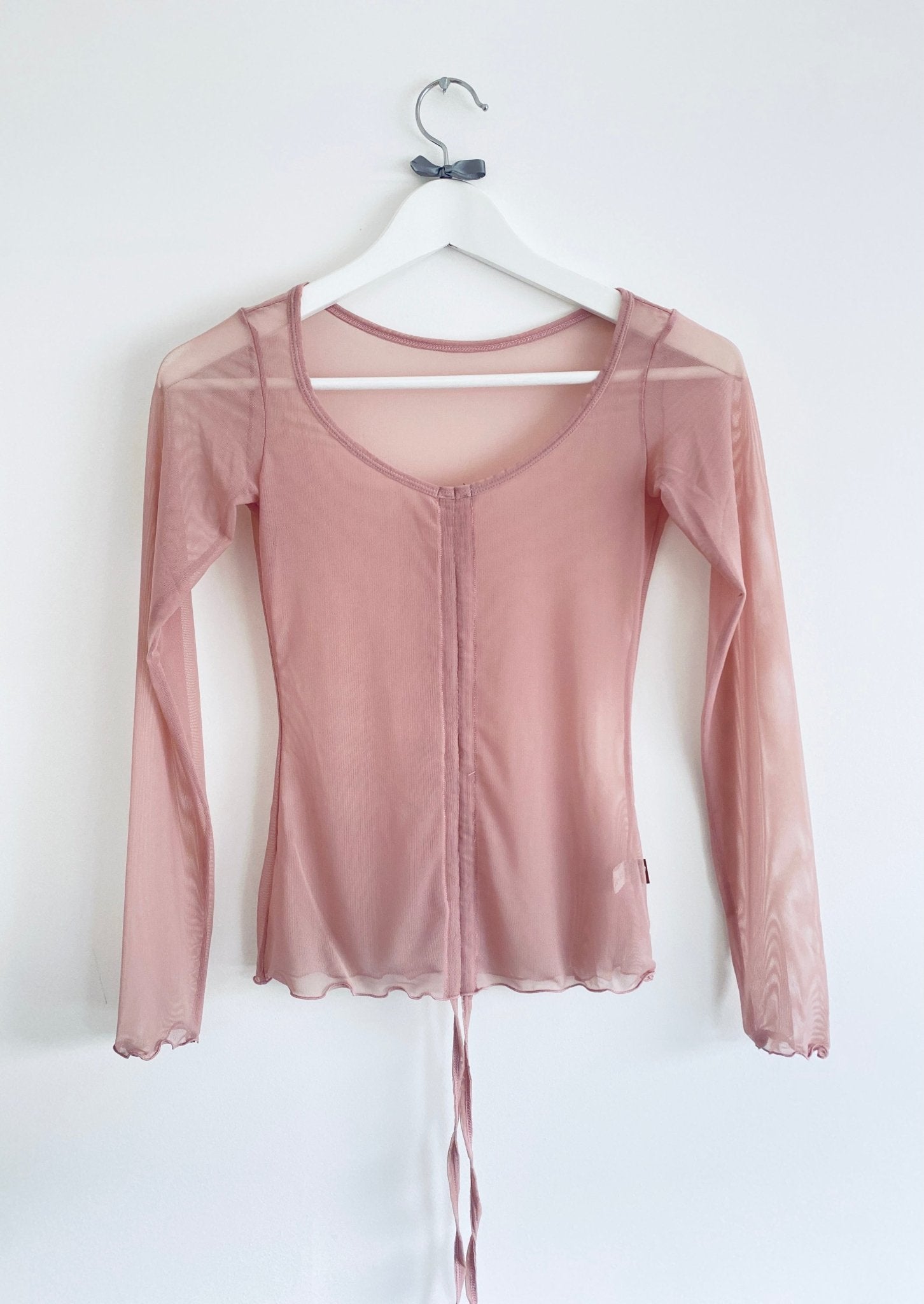Lyrical Gathered Mesh Top Long Sleeve PinkLyrical Gathered Mesh Top Long Sleeve - Dusky Pink#mWARMUPSTHE COLLECTIVE DANCEWEAR