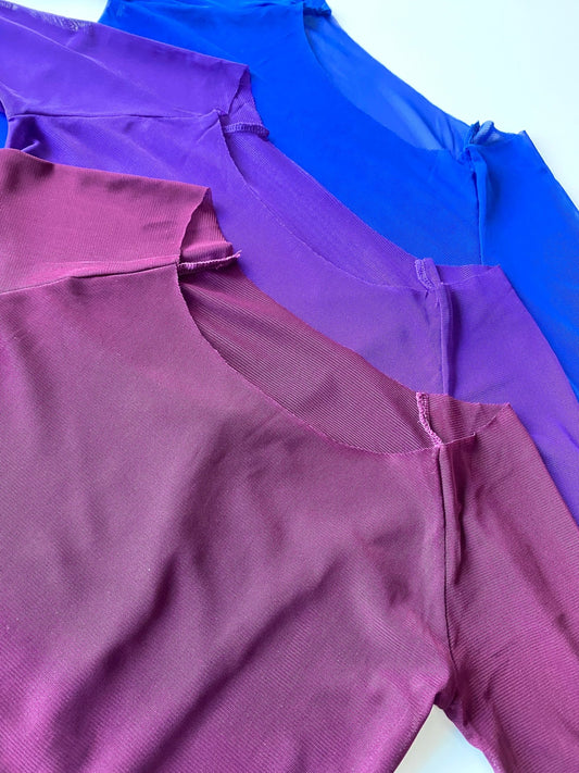 Mesh Top 3/4 sleeve - Purple - THE COLLECTIVE DANCEWEARMesh Top 3/4 sleeve - Purple#mWARMUPSTHE COLLECTIVE DANCEWEAR