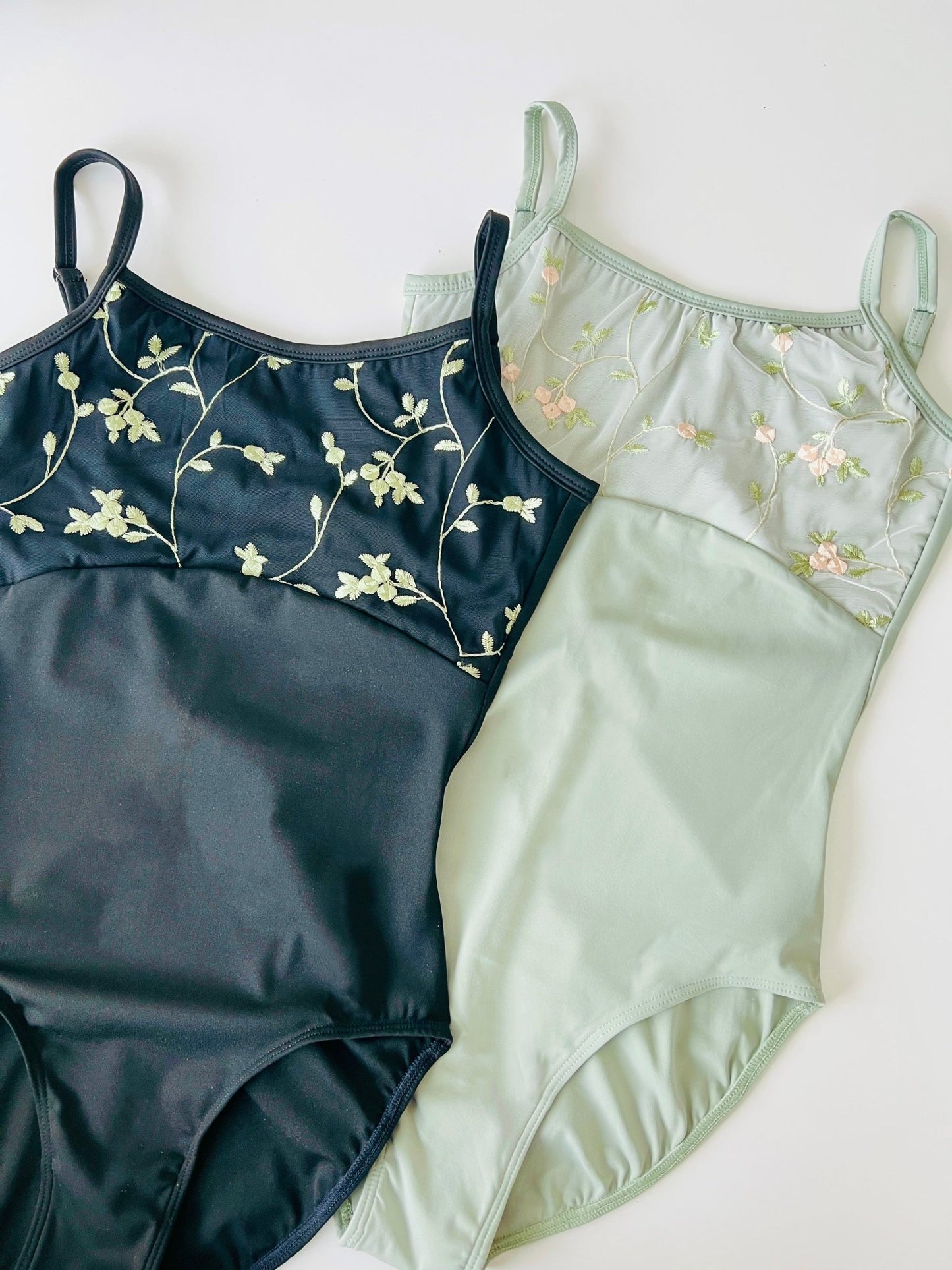 THE COLLECTIVE DANCEWEAR Rose Embroidered Camisole Leotard - Black#mLeotardTHE COLLECTIVE DANCEWEAR