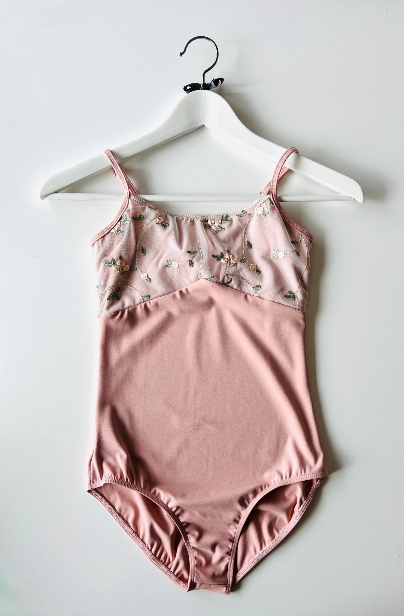 THE COLLECTIVE DANCEWEAR Rose Embroidered Camisole Kids Leotard - Pink#mLeotardTHE COLLECTIVE DANCEWEAR