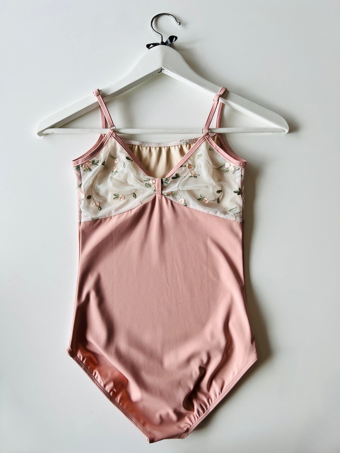 THE COLLECTIVE DANCEWEAR Rose Embroidered Camisole Kids Leotard - Pink#mLeotardTHE COLLECTIVE DANCEWEAR