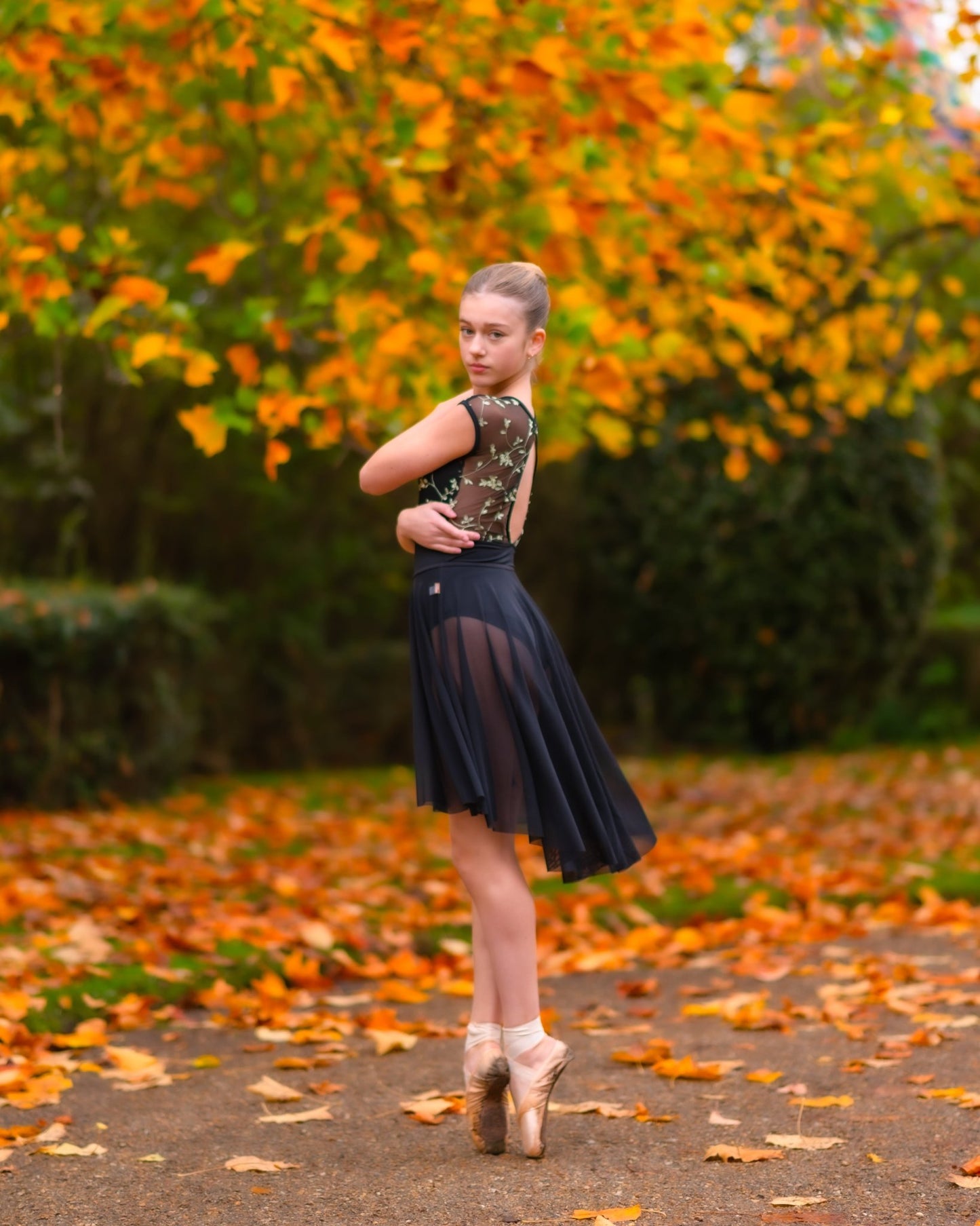 THE COLLECTIVE DANCEWEAR Rose Embroidered Cap Sleeve Leotard - Black#mLeotardTHE COLLECTIVE DANCEWEAR
