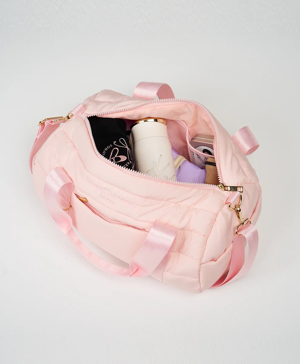 Small pink duffle bag sale