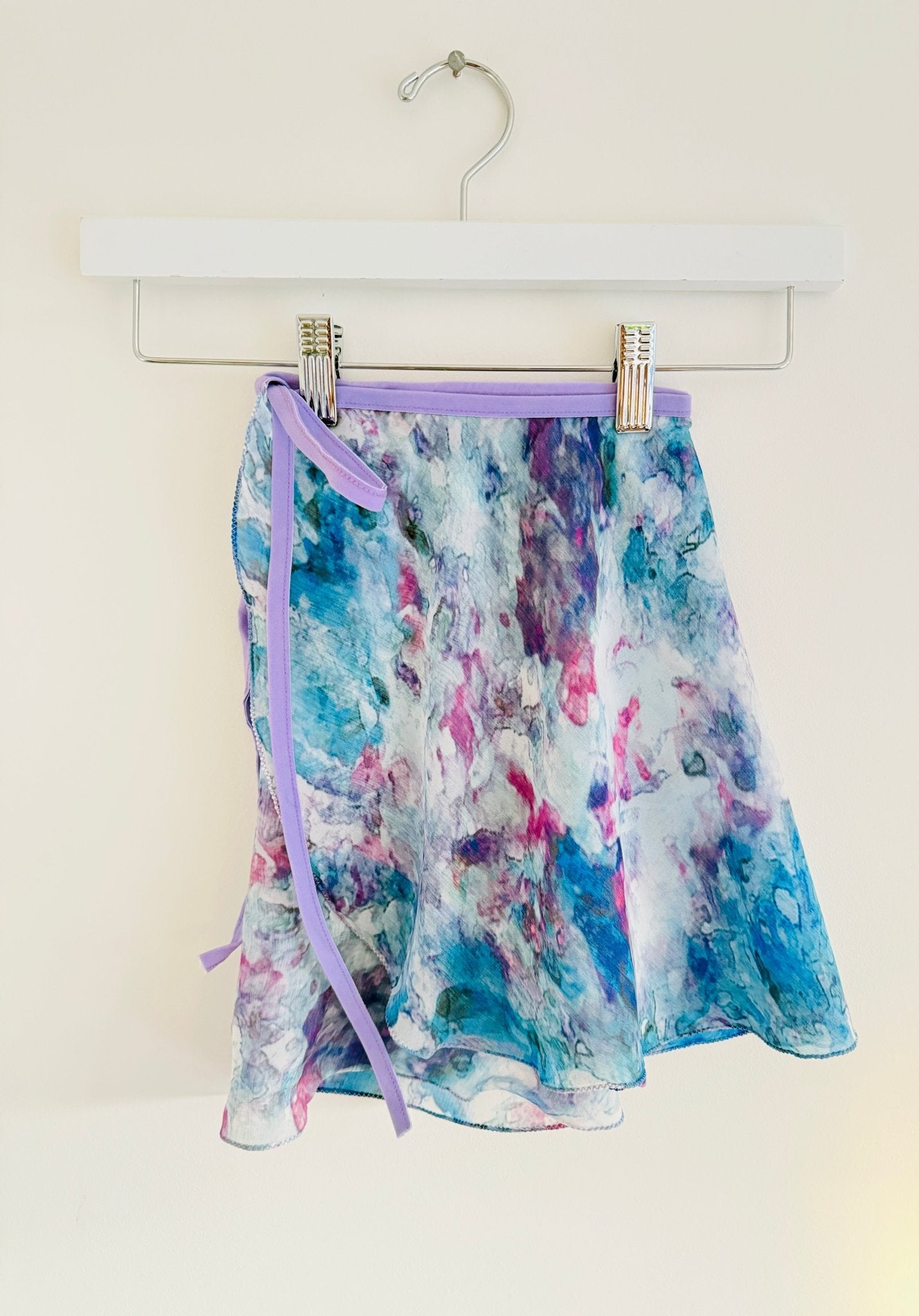Sonnet Dance Short Wrap skirt Blue & Lilac - THE COLLECTIVE DANCEWEARSonnet Dance Short Wrap skirt Blue & LilacmSKIRTTHE COLLECTIVE DANCEWEAR
