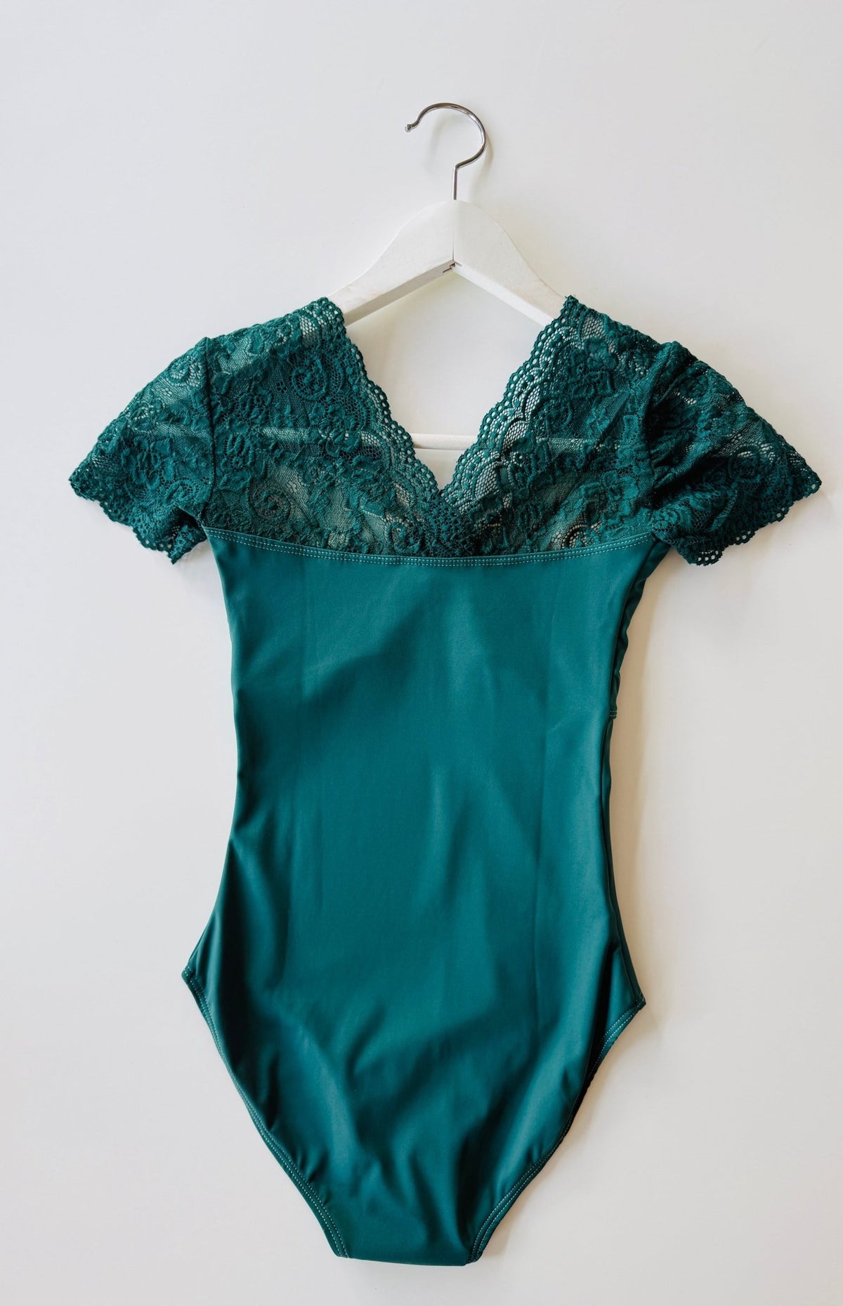 The Lace Short Sleeve Leotard - Dark Green - Collective DancewearThe Lace Short Sleeve Leotard - Dark GreenmLeotardCollective Dancewear