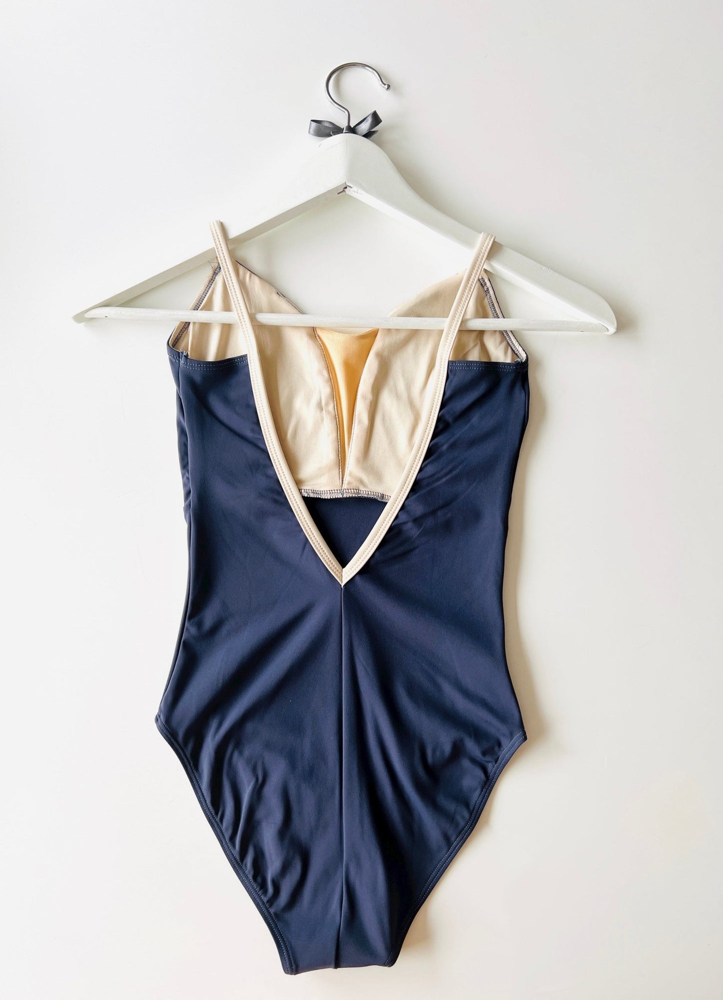THE COLLECTIVE DANCEWEAR V Mesh Camisole Leotard - Indigo Blue With Nude Straps#mLeotardTHE COLLECTIVE DANCEWEAR