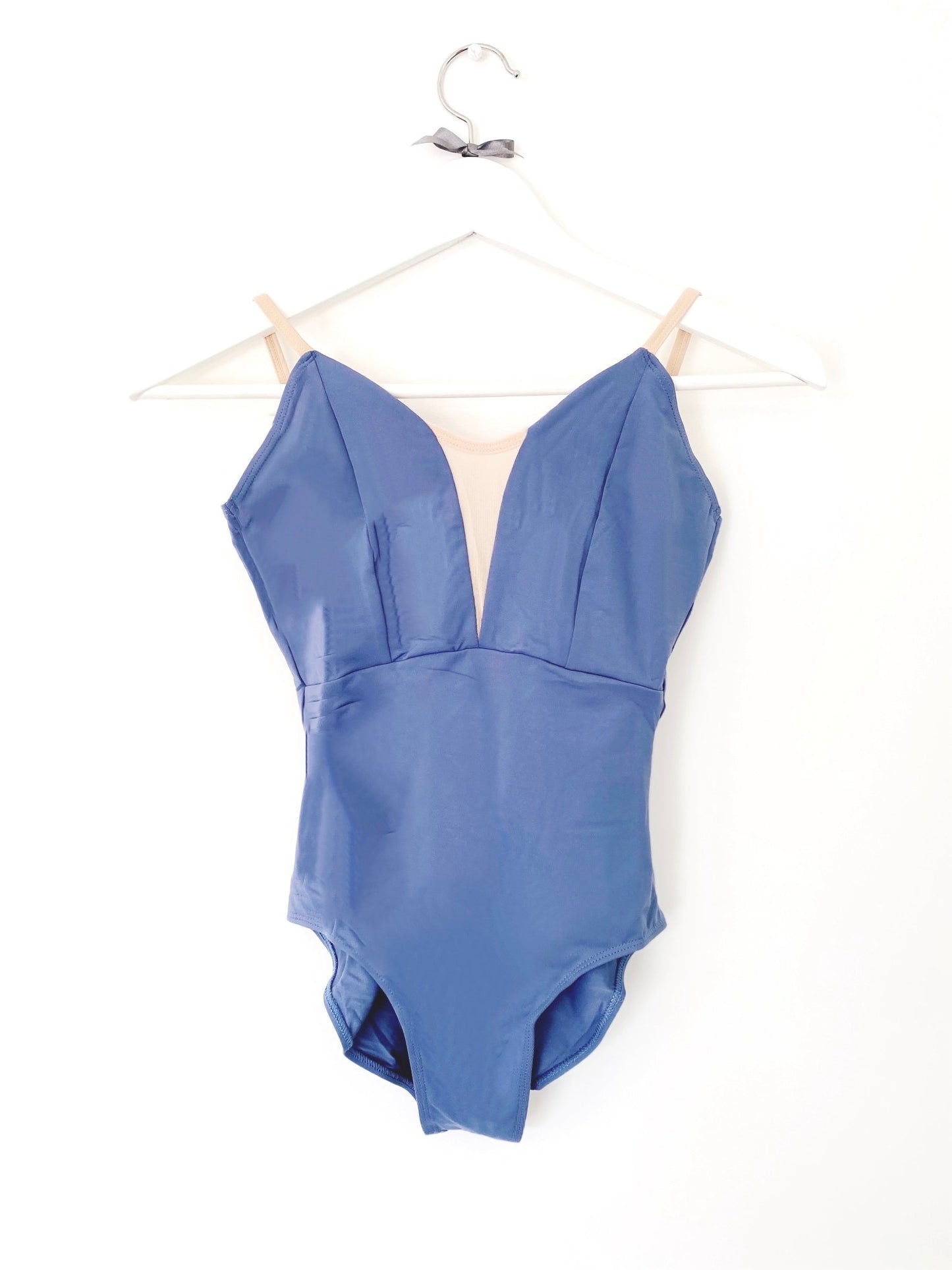 V Mesh Camisole Leotard Lavender Blue V Mesh Camisole Leotard Lavender Blue with Nude Straps#mLeotardTHE COLLECTIVE DANCEWEAR