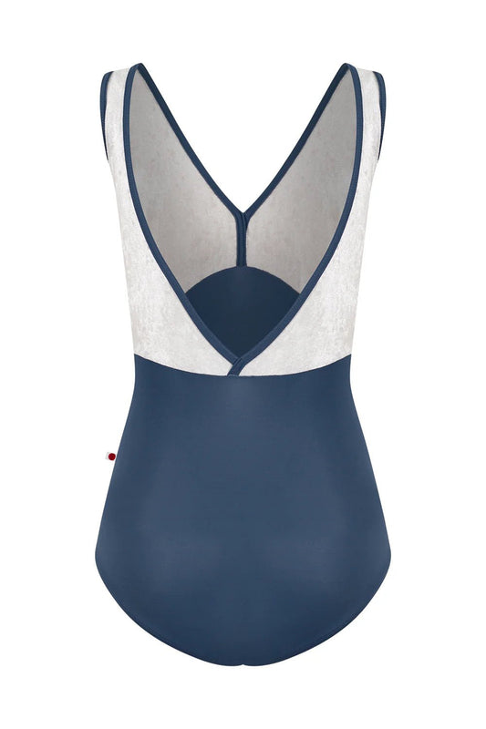 Yumiko Alicia V Neck Leotard - Storm Blue and Silver - THE COLLECTIVE DANCEWEARYumiko Alicia V Neck Leotard - Storm Blue and SilvermLeotardTHE COLLECTIVE DANCEWEAR