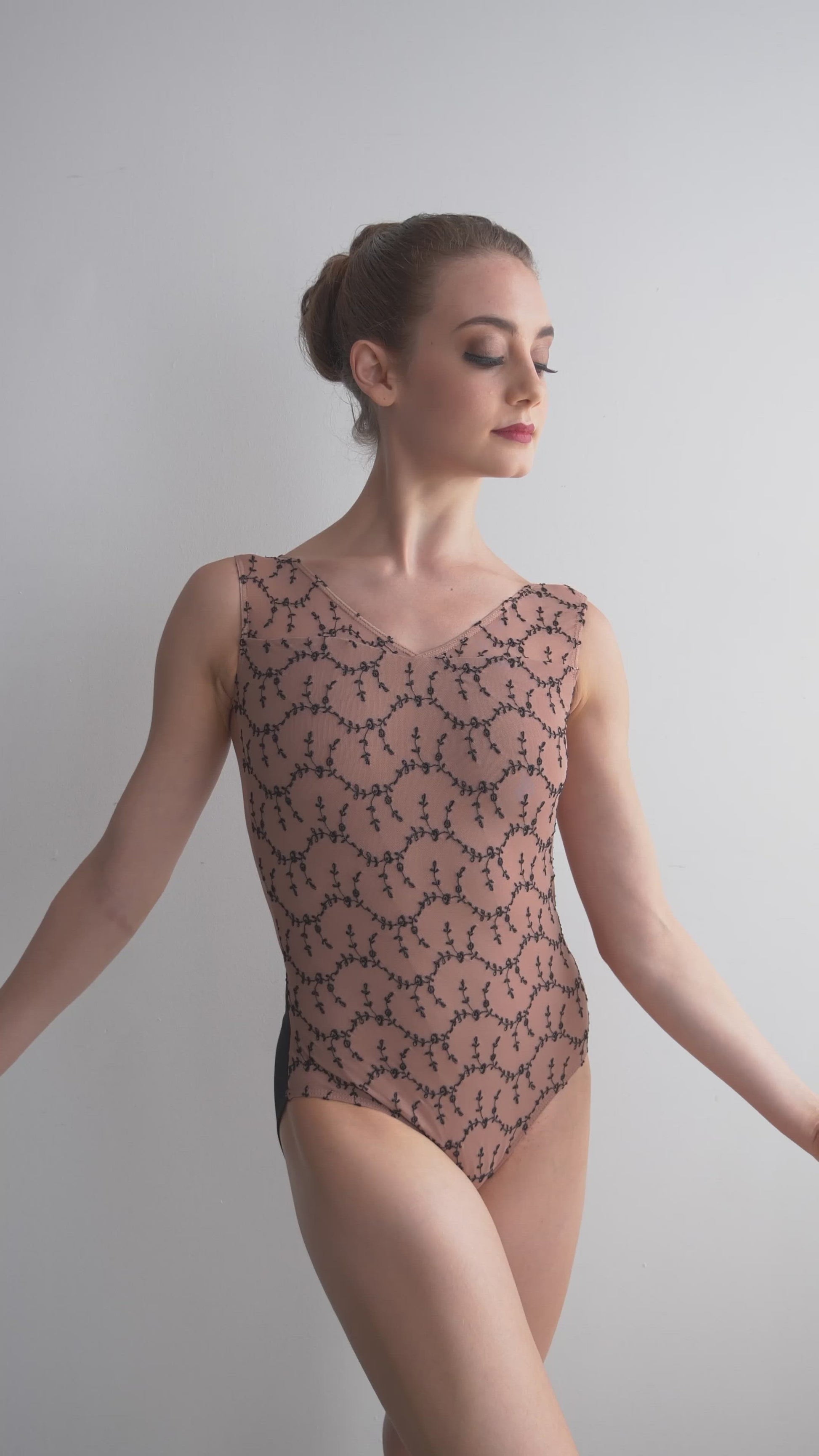 Ballet Rosa Risette dance leotard  in toffee from The Collective Dancewear