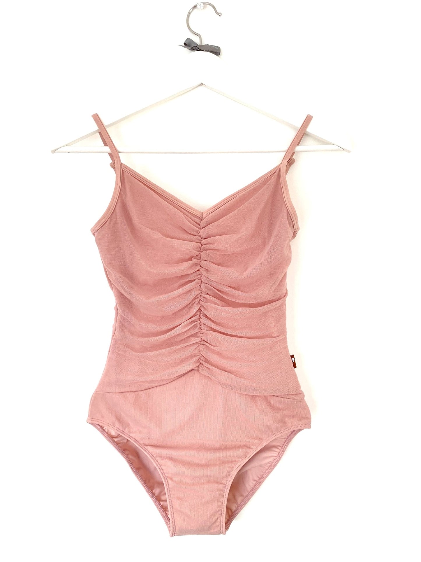 Gathered Mesh Camisole Leotard Dusky Pink - THE COLLECTIVE DANCEWEARGathered Mesh Camisole Leotard Dusky Pink#mLeotardTHE COLLECTIVE DANCEWEAR