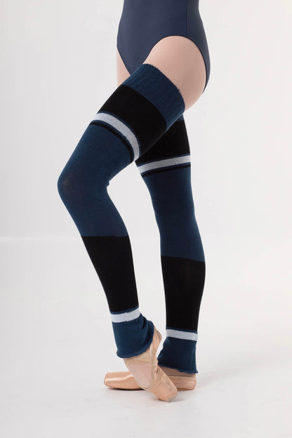 Intermezzo Bego Long Legwarmers - Blue & Black for male and female dancers from The Collective Dancewear