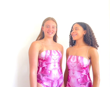 Malidre ballet leotard Hekate Deep Back Roses print from The Collective Dancewear