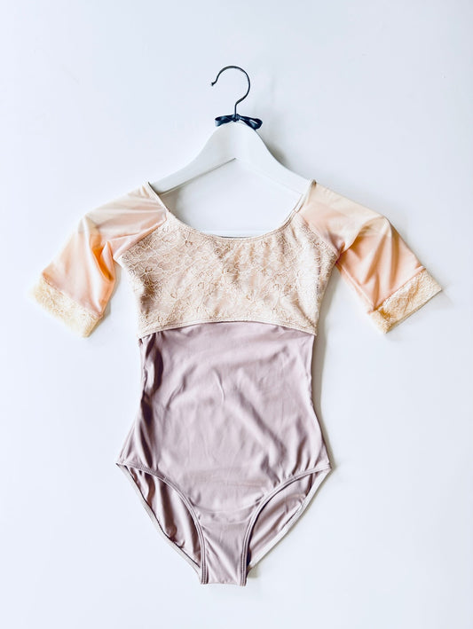 3/4 Sleeve Leotard with Embroidered Bust - Lilac - THE COLLECTIVE DANCEWEAR3/4 Sleeve Leotard with Embroidered Bust - LilacmLeotardTHE COLLECTIVE DANCEWEAR