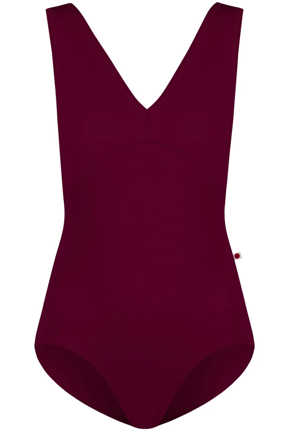 Yumiko Alicia V Neck Leotard - Burgundy