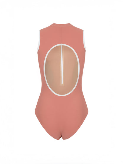 Mara Aura Zip Up Leotard - Coral
