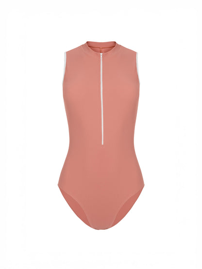 Mara Aura Zip Up Leotard - Coral