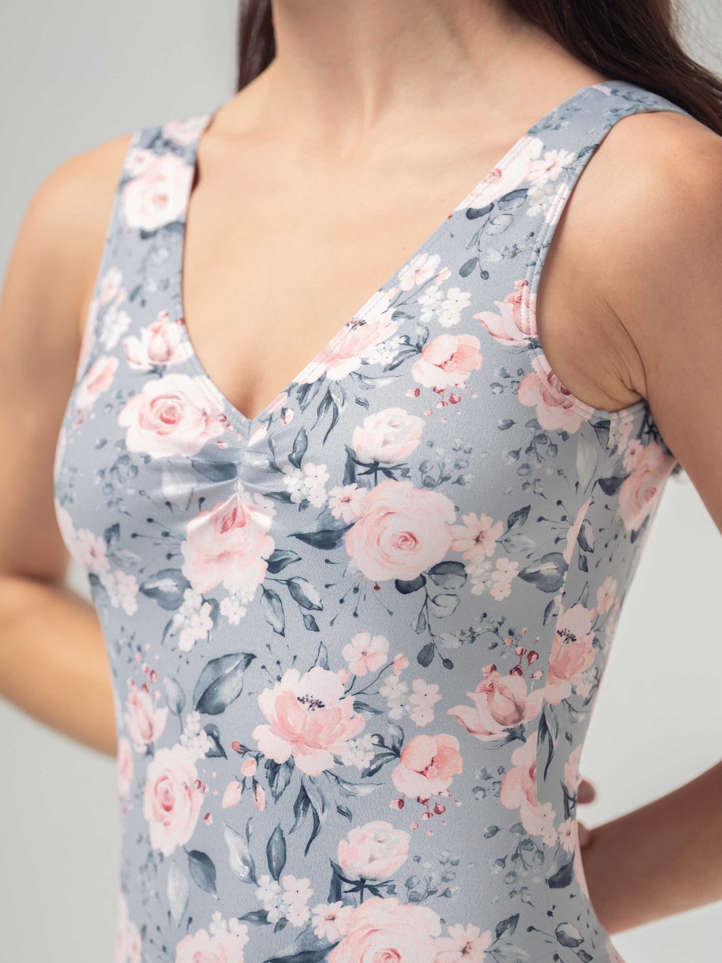 Mara Diana Leotard - Grey Rose