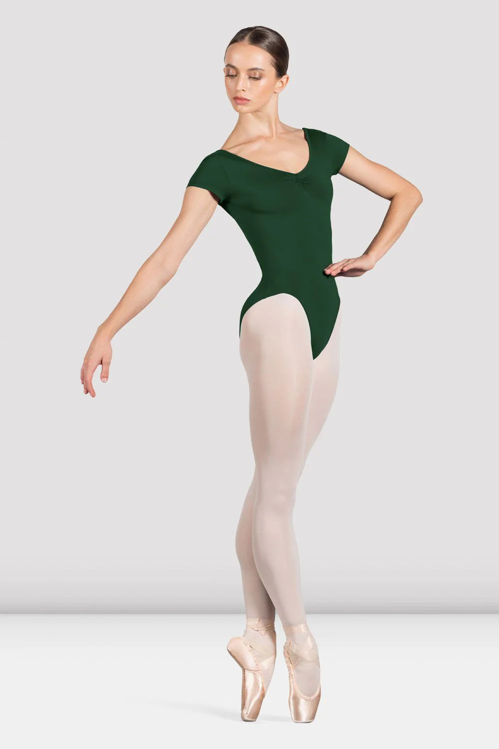 Bloch Ladies Penny Cap Sleeve Leotard - Evergreen