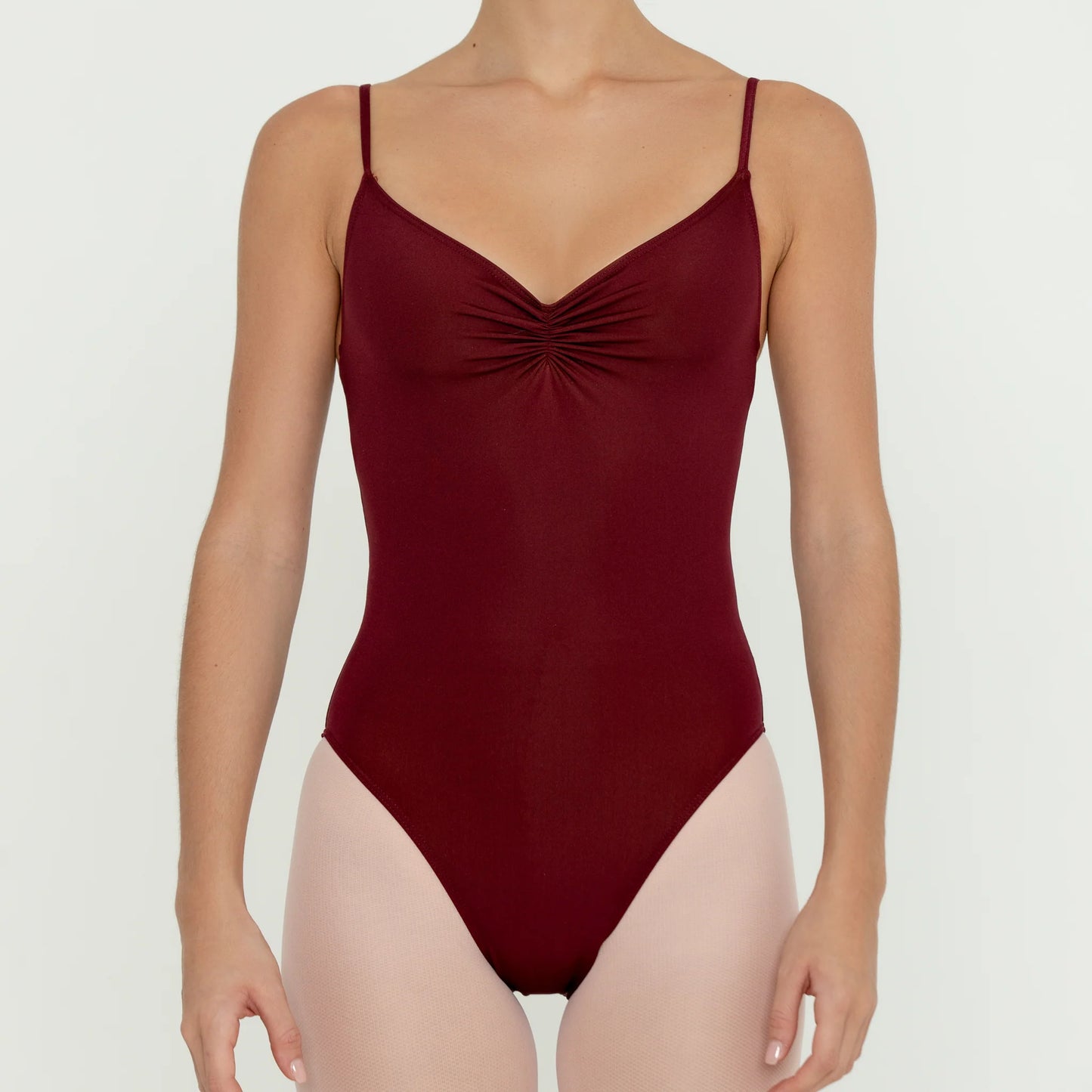 Bullet Pointe Pinch Front Camisole Leotard - Wine