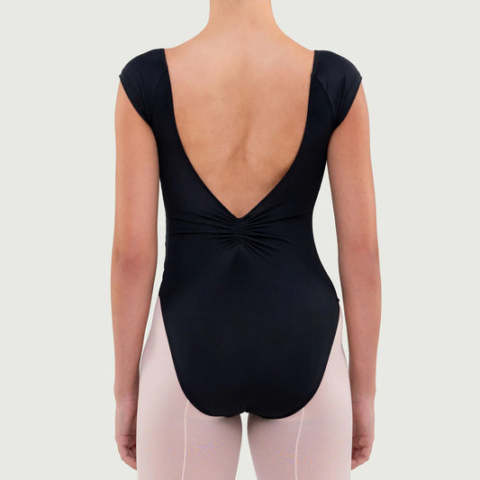Bullet Pointe Pinch Front Cap Sleeve Leotard - Royal Blue