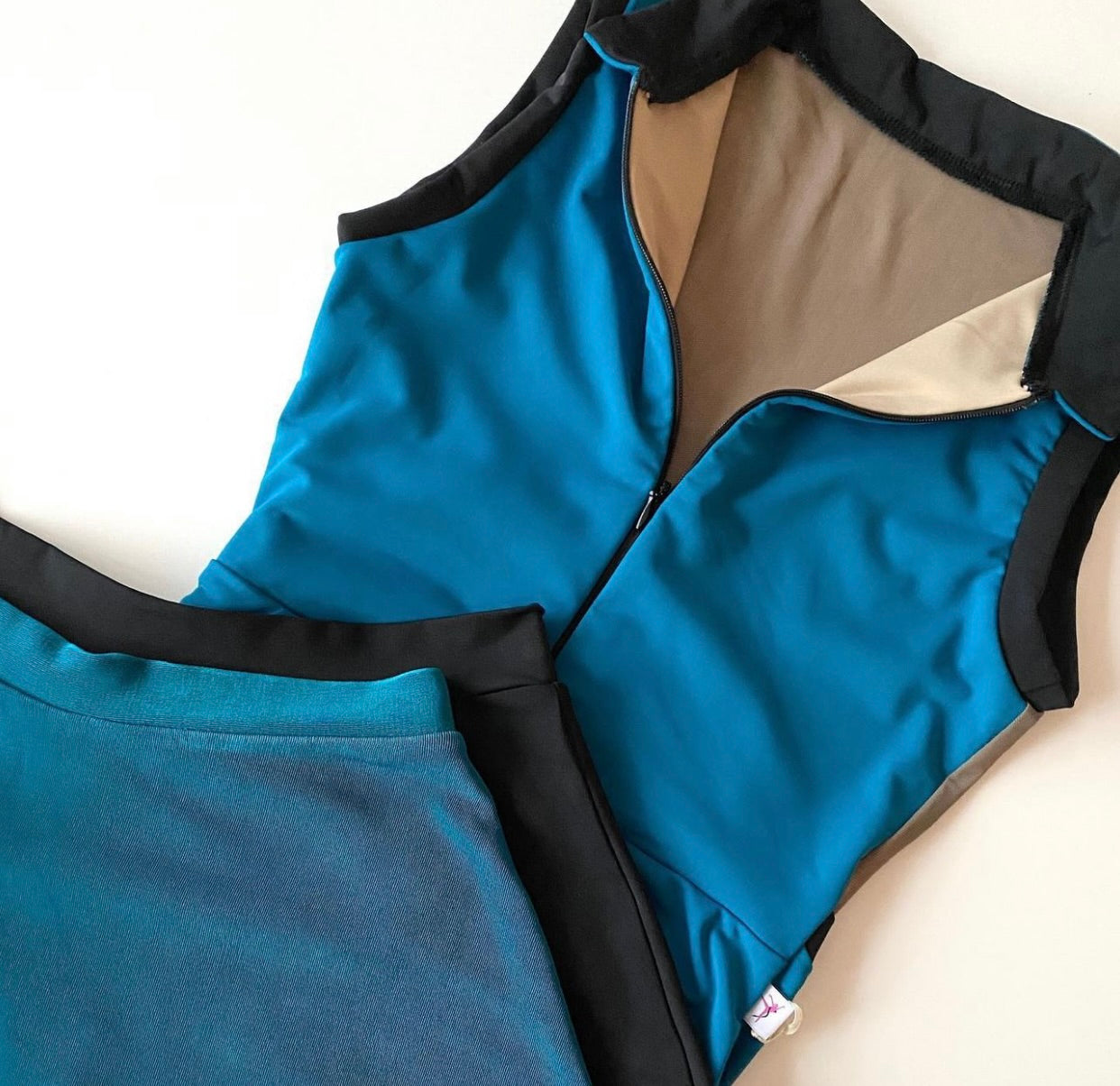 Sole Dancewear dance leotard zip up in Petrolium blue sold by The Collective Dancewear with bullet pointe skirts